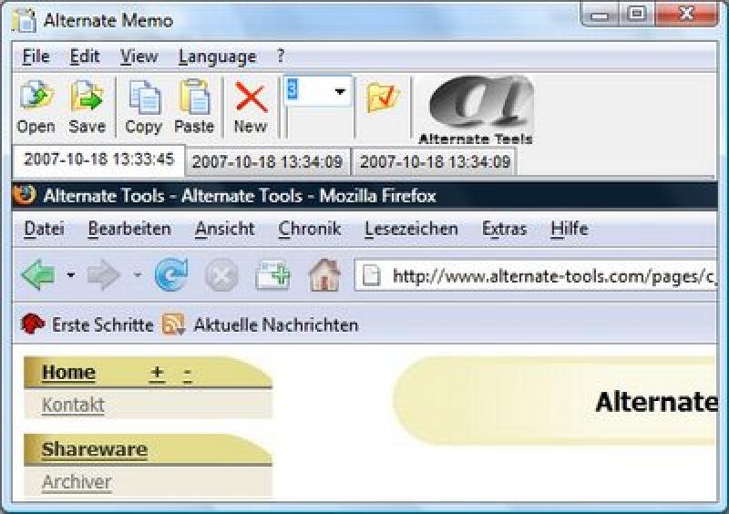 Alternate Memo screenshot