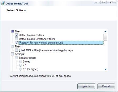 K-Lite Codec Tweak Tool Screenshot